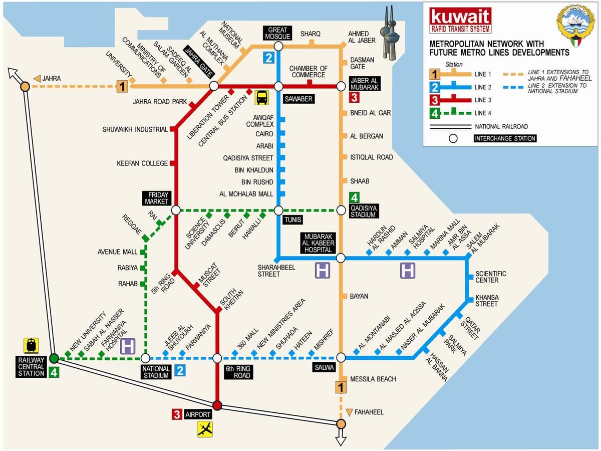 mapy kuvajt metro
